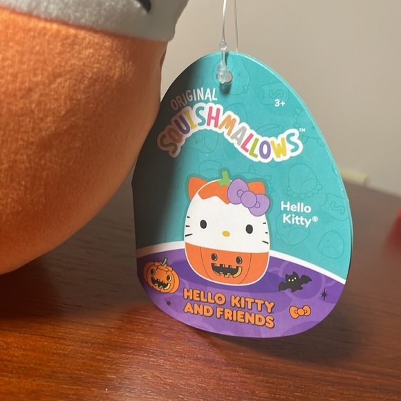 Hello Kitty Pumpkin Halloween Squishmallows Plush Stuffed Animal NWT NEW 8” 2024 - Picture 2 of 7